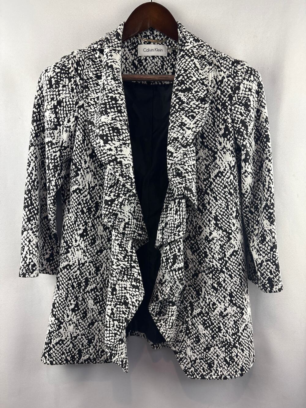 Women’s Calvin Klein Small White & Black Patterned Blazer